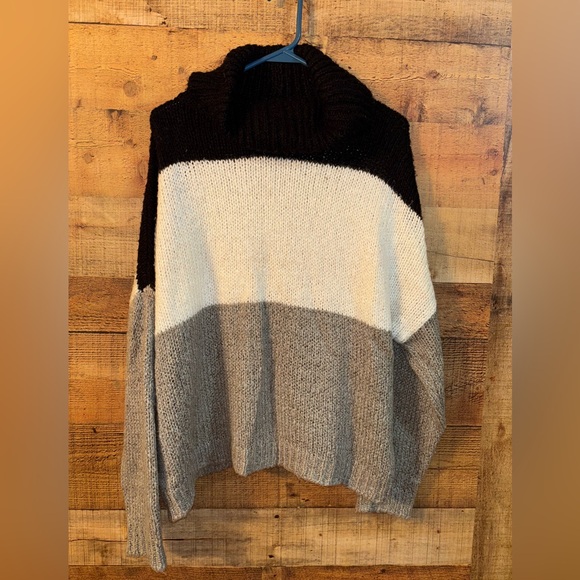 Rue21 Cowl Neck Striped Colorblock Sweater - Picture 2 of 3